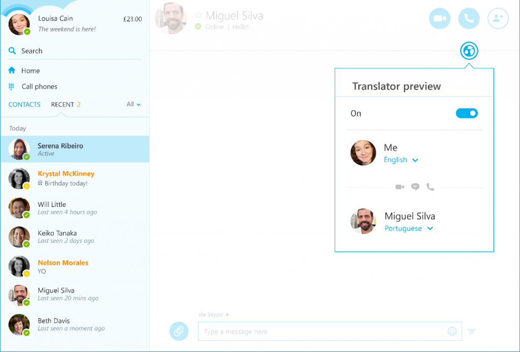 El traductor de Skype ya está disponible de manera global