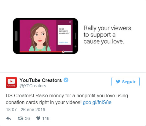 Youtube apuesta por la solidaridad