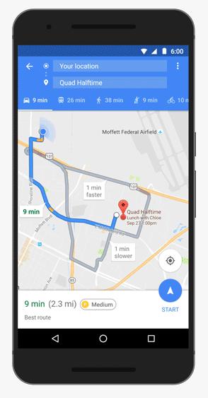 Google Maps ya sincroniza los eventos del calendario