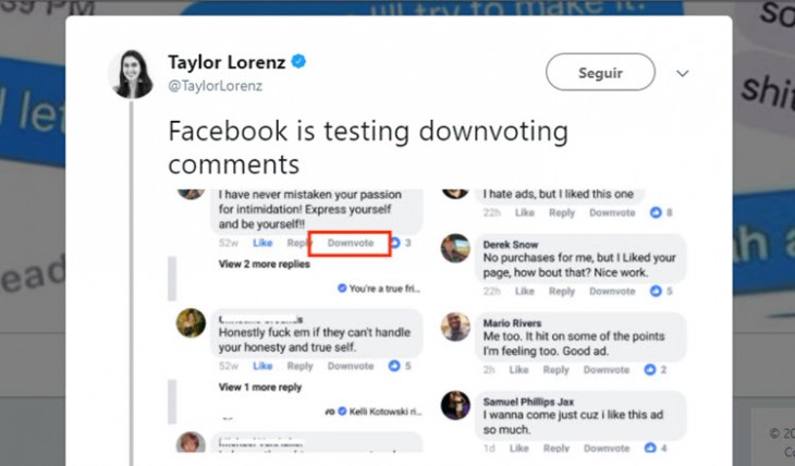 Facebook prepara un botón para moderar comentarios