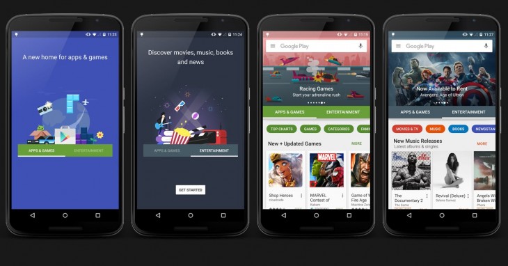 Android renueva el diseño de Google Play