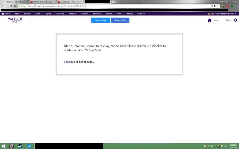 Yahoo veta a los usuarios de bloqueadores de anuncios