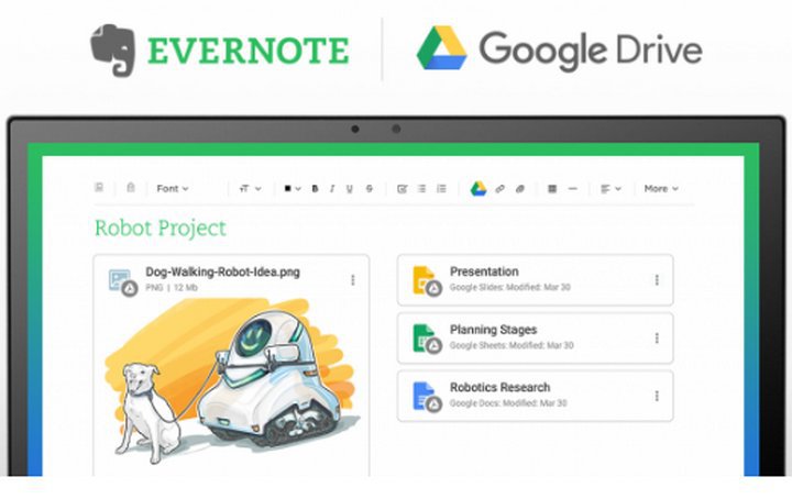Evernote se alía con Google para mejorar la experiencia de usuario