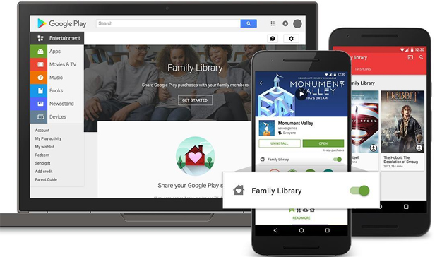 Google Play presenta las bibliotecas familiares