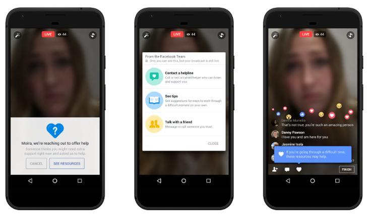 Facebook lleva la prevención del suicidio a Live y Messenger