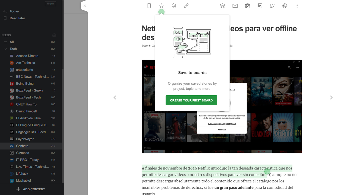 Feedly se rediseña con nuevas funciones