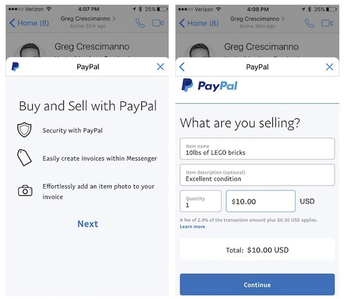 PayPal amplía su alianza con Facebook Messenger