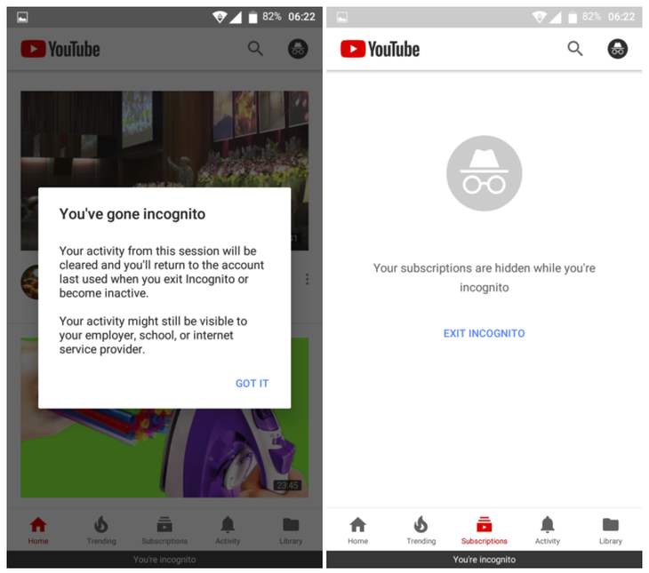 Youtube prepara su modo incógnito para Android