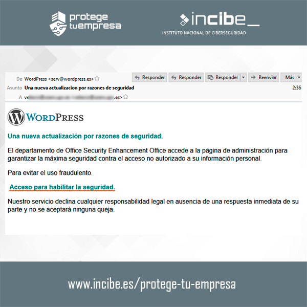 Descubierta nueva campaña de phising con WordPress como cebo