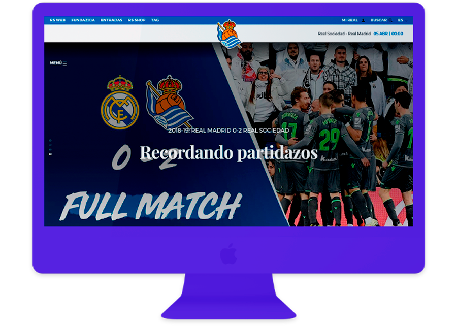 Plataforma digital de la tienda online de Real Sociedad