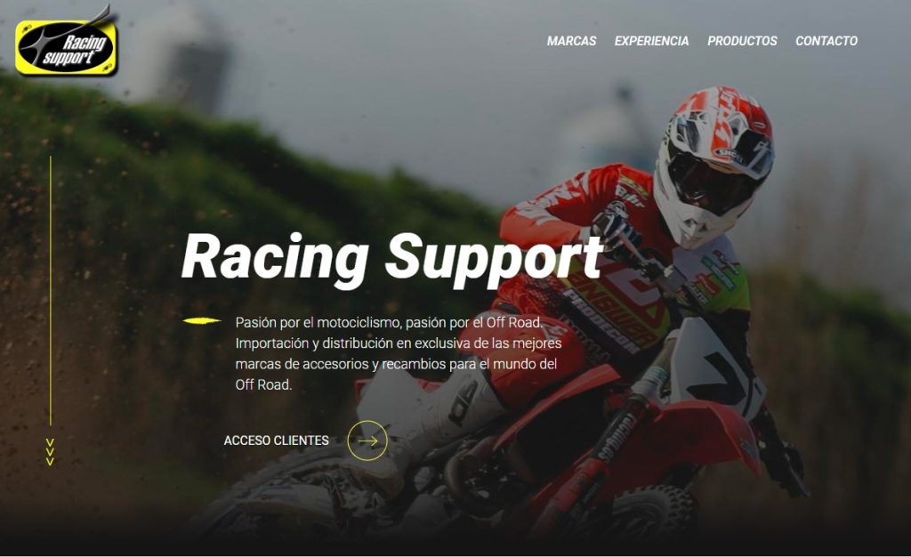 Landing page Racing support
